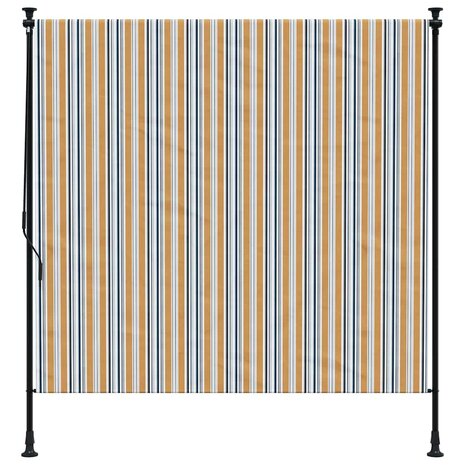 Rolgordijn voor buiten 200x270 cm stof en staal geel en wit 3