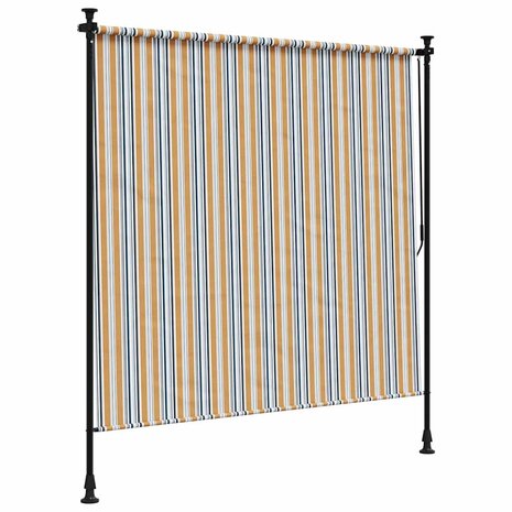 Rolgordijn voor buiten 200x270 cm stof en staal geel en wit 5