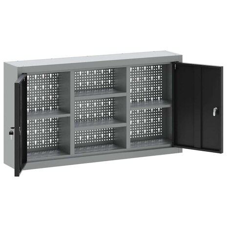 Gereedschapskast met plank Zwart en Grijs 50 x 20 x 55 cm 5
