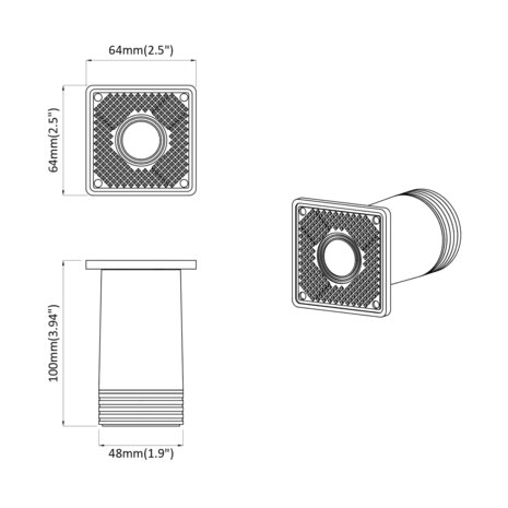 Meubelpoten Verstelbaar 2 pcs Wit 64 x 64 x 100 mm PP 8