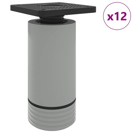 Meubelpoten Verstelbaar 12 pcs Wit 64 x 64 x 100 mm PP 2