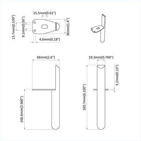 Meubelpoten 12 pcs Zwart 66 x 36 x 160 mm IJzer 9