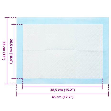 Niet-geweven stof huisdier trainingspad 50 pcs 45 x 33 cm 6
