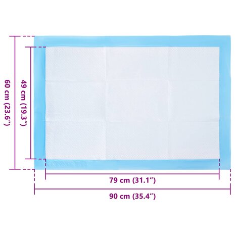 Niet-geweven stof huisdier trainingspad 50 pcs 90 x 60 cm 9