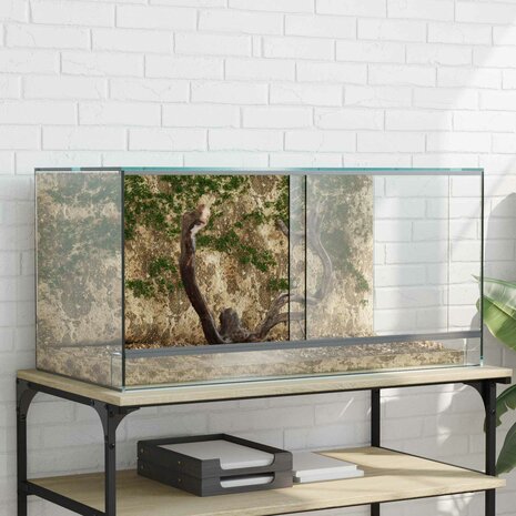 Terrarium met opslag Doorzichtig 80 x 40 x 40 cm Glas 1