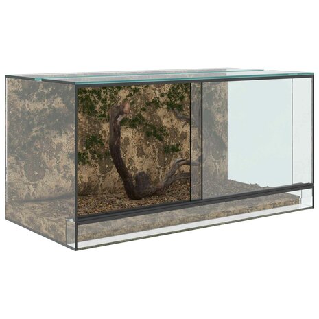 Terrarium met opslag Doorzichtig 80 x 40 x 40 cm Glas 3