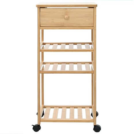 Keukentrolley met Wielen Naturel 37 x 36 x 80 cm Bamboe 4