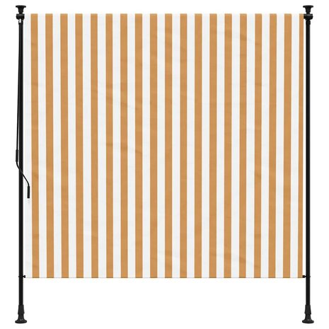 Rolgordijn voor buiten 200x270 cm stof en staal oranje en wit 3