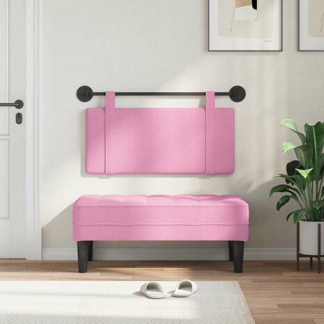 Hangend Hoofdeinde Wandgemonteerd Roze 90 x 55 x 5 cm Stof 3