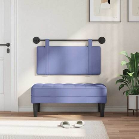 Hangend Hoofdeinde Effen Jeans Blauw 90 x 55 x 5 cm Stof 3