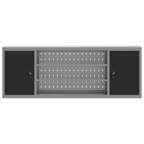Gereedschapskast met plank Zwart en Grijs 50 x 20 x 55 cm 7