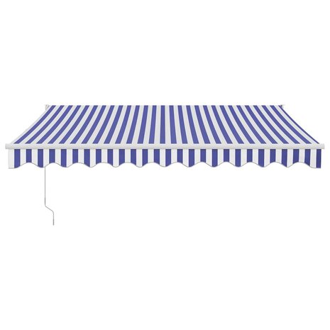 Luifel automatisch uitschuifbaar 3x2,5 m blauw en wit 3