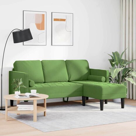 Bankstel met kussen Lichtgroen Polyester 3