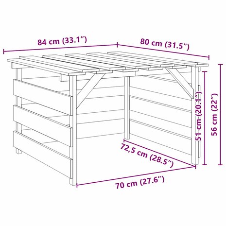 Grasmaaier Garage Bruin 84 x 80 x 56 cm 9