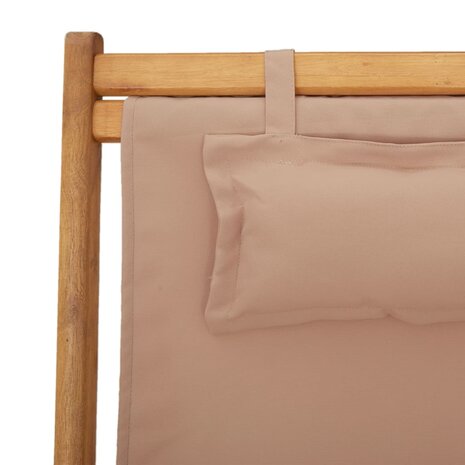 Strandstoel inklapbaar massief eucalyptushout en stof taupe 9