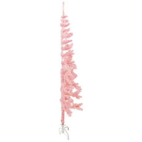 Kunstkerstboom half met standaard smal 150 cm roze 4