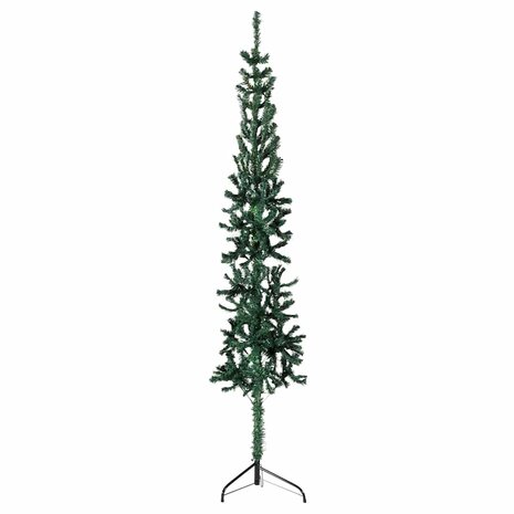 Kunstkerstboom half met standaard smal 120 cm groen 1