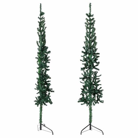 Kunstkerstboom half met standaard smal 120 cm groen 4