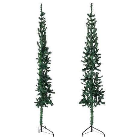 Kunstkerstboom half met standaard smal 150 cm groen 4