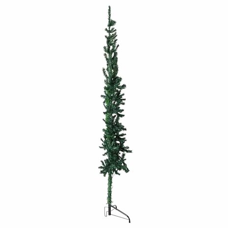 Kunstkerstboom half met standaard smal 210 cm groen 2