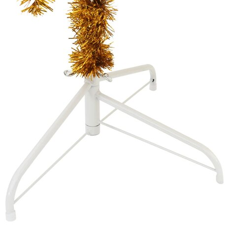 Kunstkerstboom half met standaard 240 cm PET goudkleurig 4