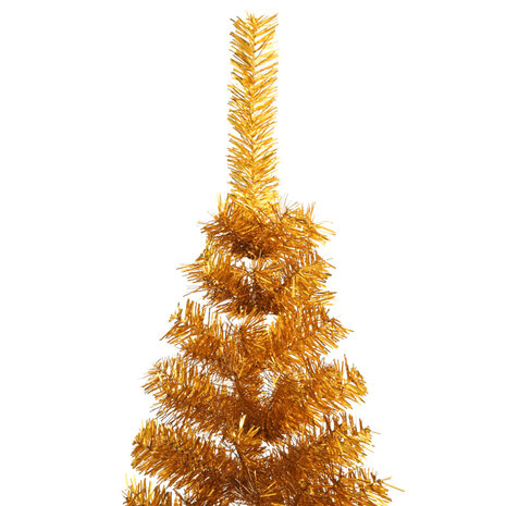 Kunstkerstboom half met standaard 240 cm PET goudkleurig 5