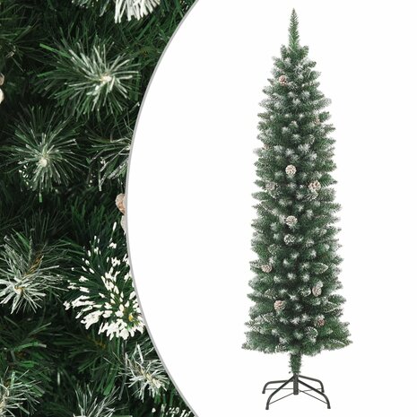 Kunstkerstboom smal met standaard 210 cm PVC 1