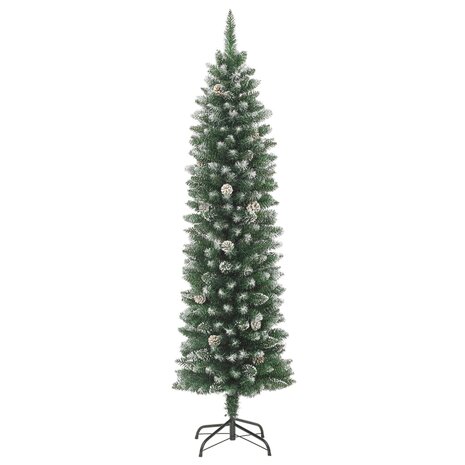 Kunstkerstboom smal met standaard 210 cm PVC 2
