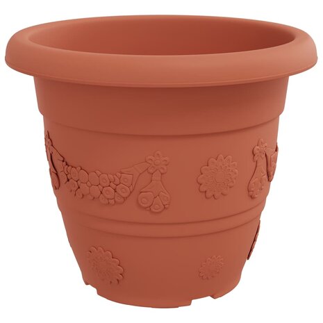 Ronde Bloempot 6 pcs Baksteenrood &Oslash; 26 x 21.5 cm Kunststof 5