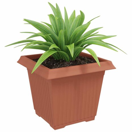 Vierkante Bloempot 6 pcs Baksteenrood 33 x 33 x 26 cm Kunststof 3