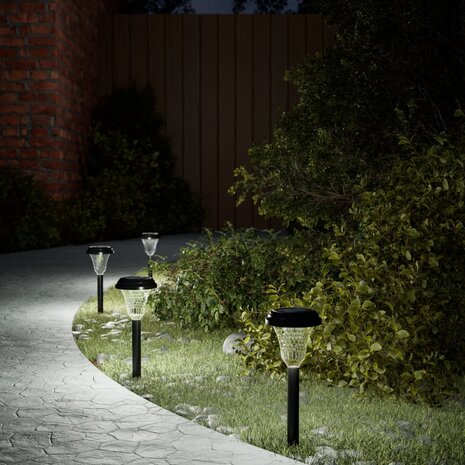 Tuinpadverlichting 12 st solar met grondpennen wit 1