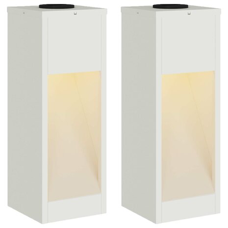 Zonne LED Padverlichting 2 pcs Wit Koudgewalst staal 2