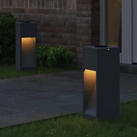 Zonne LED Padverlichting 2 pcs Antraciet Koudgewalst staal 3