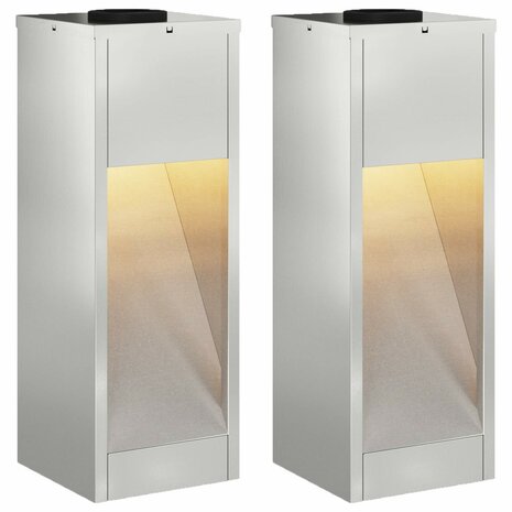Zonne LED Padverlichting 2 pcs Zilver Gegalvaniseerd 2