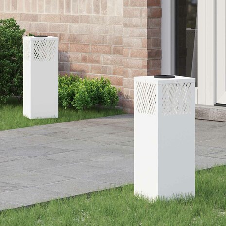 Solar LED Padverlichting 2 pcs Wit Koudgewalst staal 1