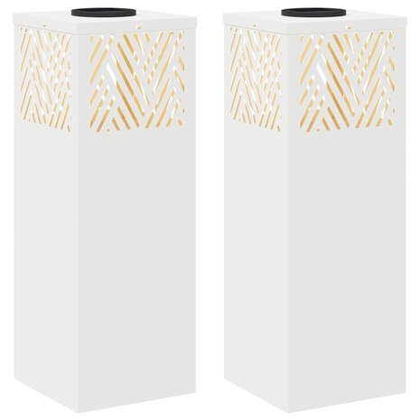 Solar LED Padverlichting 2 pcs Wit Koudgewalst staal 2