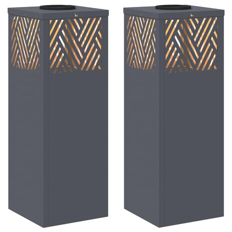 Solar LED Padverlichting 2 pcs Antraciet Koudgewalst staal 2
