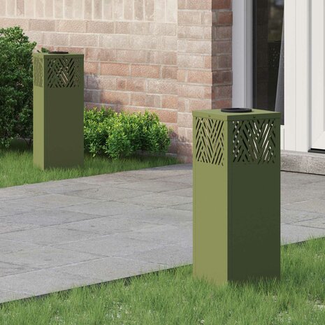 Solar LED Padverlichting 2 pcs Olijf Groen Koudgewalst staal 1