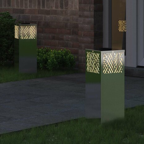 Solar LED Padverlichting 2 pcs Zilver Roestvrij staal 3
