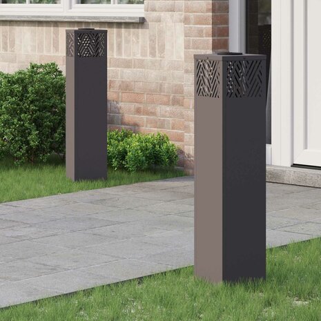 Solar LED Padverlichting 2 pcs Zwart Koudgewalst staal 1