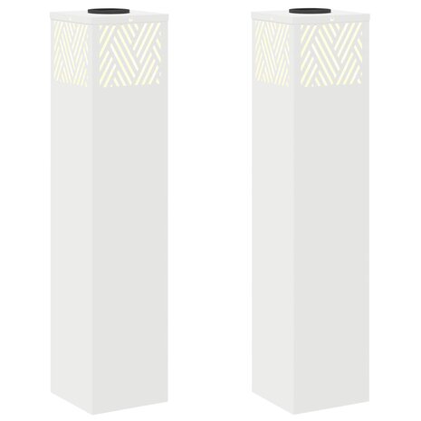 Solar LED Padverlichting 2 pcs Wit Koudgewalst staal 2