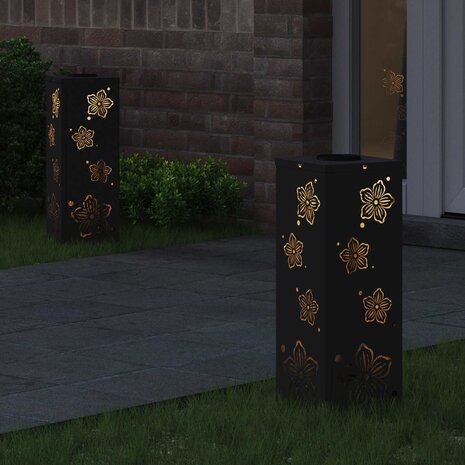 Solar LED Padverlichting 2 pcs Zwart Koudgewalst staal 3