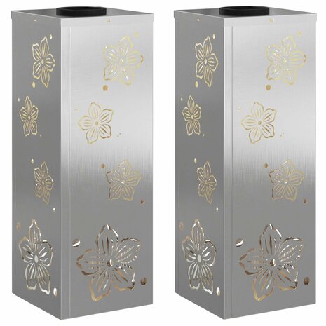 Solar LED Padverlichting 2 pcs Zilver Roestvrij staal 2