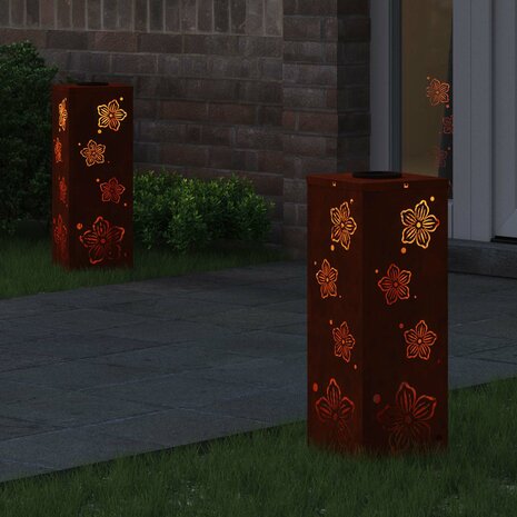 Solar LED Padverlichting 2 pcs Roestig Cortenstaal 3