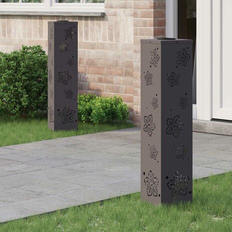 Solar LED Padverlichting 2 pcs Zwart Koudgewalst staal 1