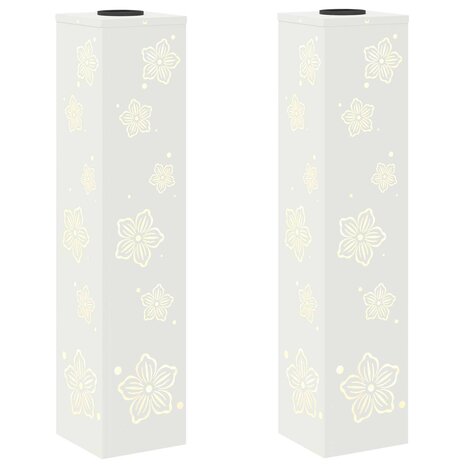 Solar LED Padverlichting 2 pcs Wit Koudgewalst staal 2