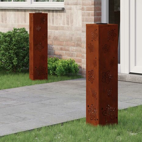 Solar LED Padverlichting 2 pcs Roestig Cortenstaal 1