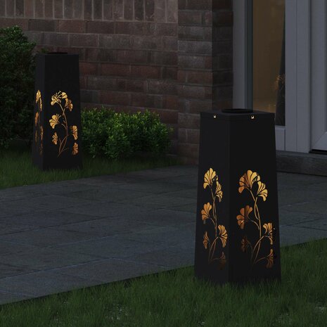 Solar LED Padverlichting 2 pcs Zwart Koudgewalst staal 3