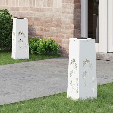 Solar LED Padverlichting 2 pcs Wit Koudgewalst staal 1