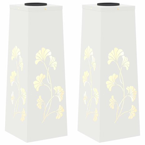 Solar LED Padverlichting 2 pcs Wit Koudgewalst staal 2